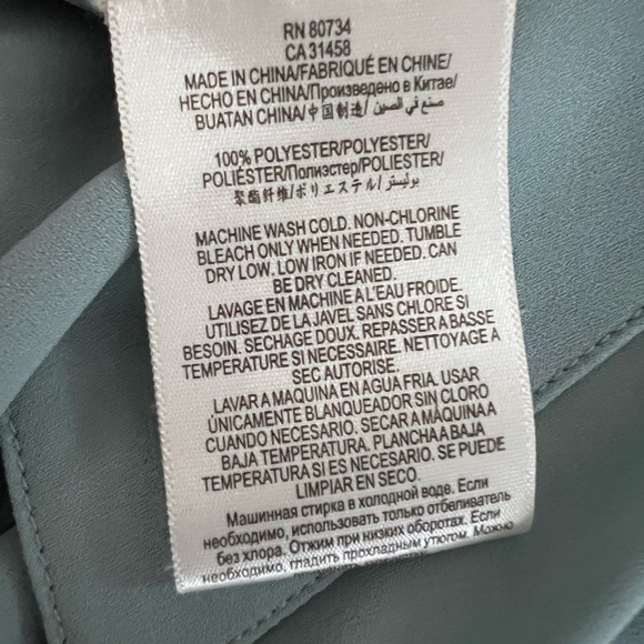 BCBG MaxAzria Blue Frost Blouse M - Picture 7 of 8